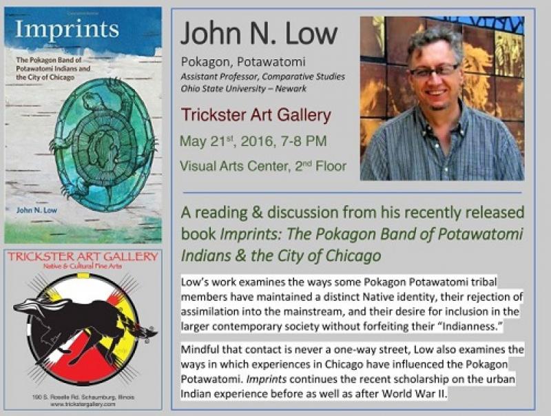 Ad for John Low's Presentation at the Trickster Art Gallery May 21