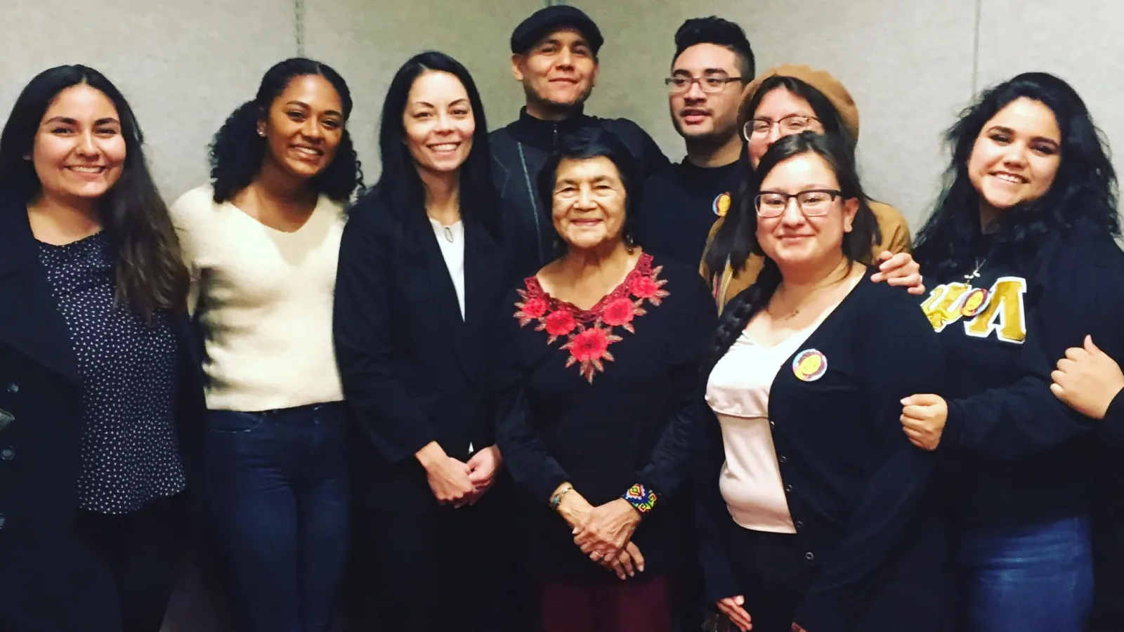 scholars, activists, and students with Dolores Huerta